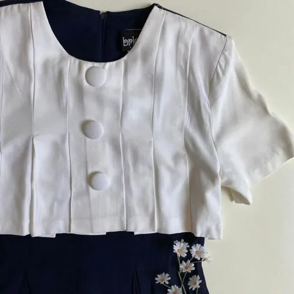 Vintage navy & white dress - Picture 5 of 7